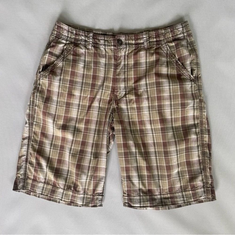 Lucky Brand Brown Neutral Plaid Shorts Men’s Size 36